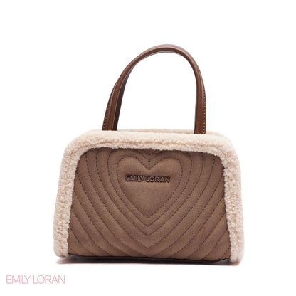 MINI-BAG FUR EDGES WITH FRONT HEART SIGHN - MINI