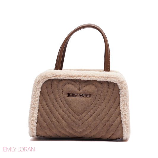 MINI-BAG FUR EDGES WITH FRONT HEART SIGHN - MINI