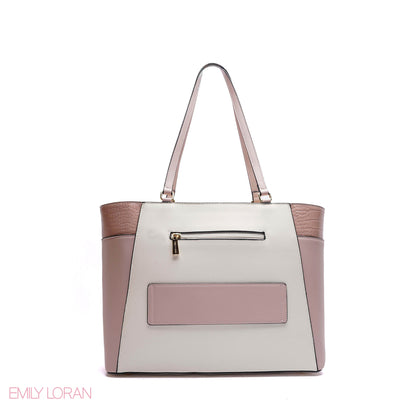 SHOULDER-BAG WITH FRONT GOLD POCKET AND PLANE LEATHER - LARGE