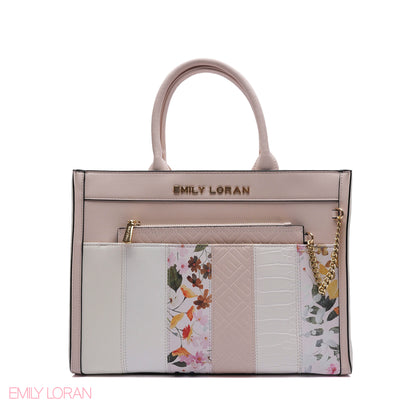 MULTI-TEXTURED PANELLED HANDBAG SET