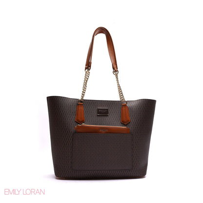 MONOGRAM SHOULDER BAG WITH PRINTED POUCH