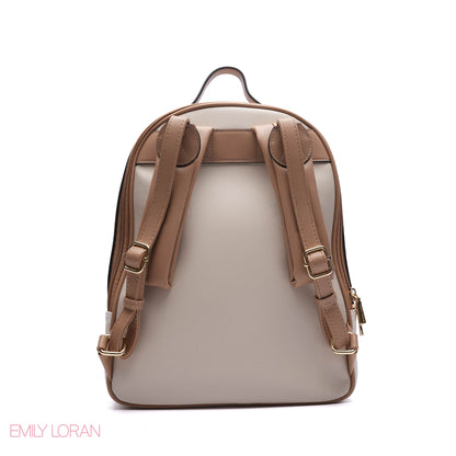 BACKPACK WITH PLANE ADJUSTABLE FRONT WALLET AND LEATHER