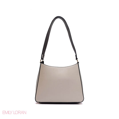 SHOULDER BAG WITH GOLD LOGO CHAIN - MEDIUM
