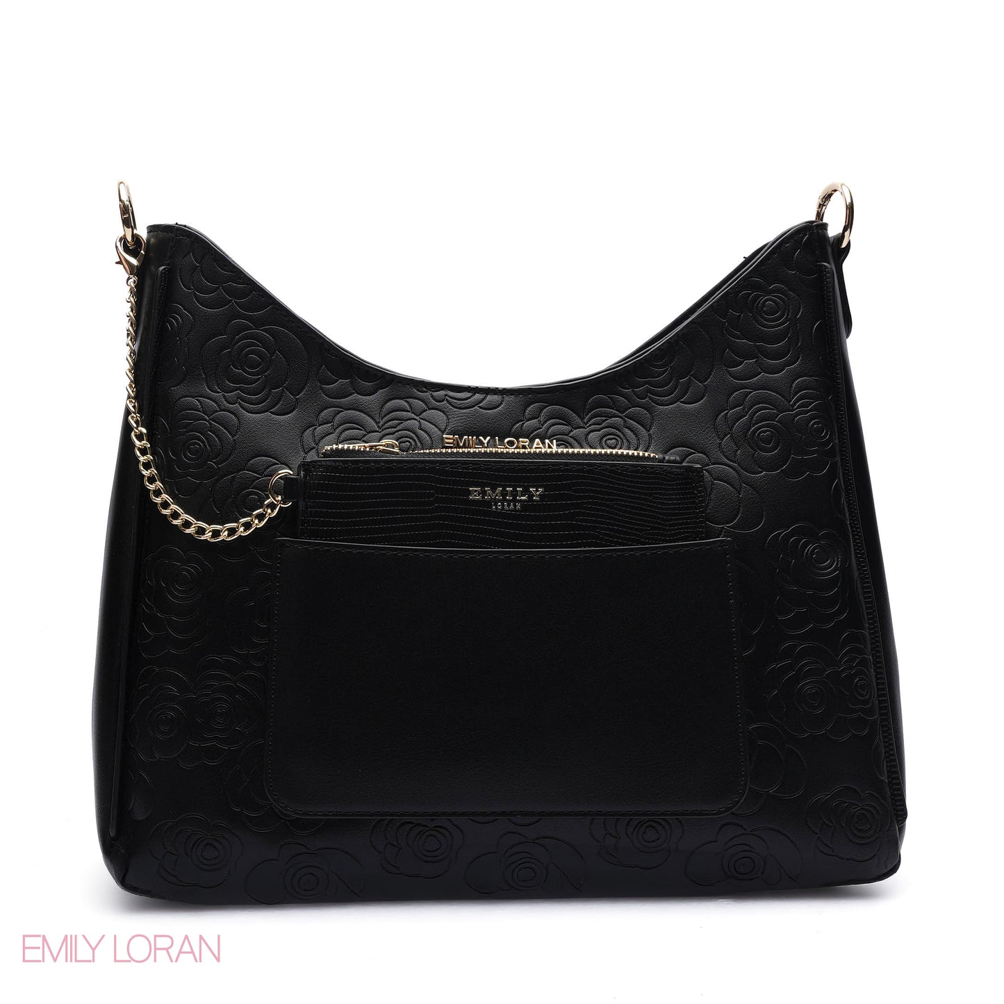 EMBOSSED ROSE SHOULDER BAG SET