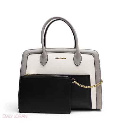 HANDBAG WITH POUCH MIXED COLOR- LARGE