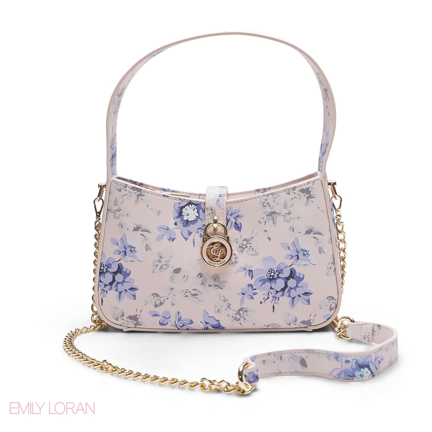 LAVENDER FLORAL BAGUETTE BAG
