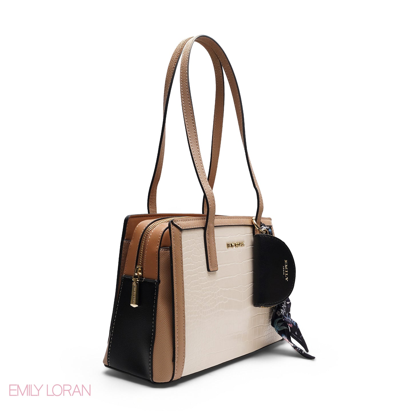 REFINED TOP HANDLE TOTE WITH EXOTIC CROC-EMBOSSED TEXTURE BAG