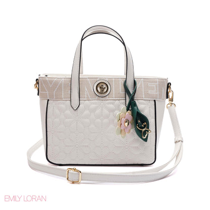 QUILTED FLORAL TOTE BAG
