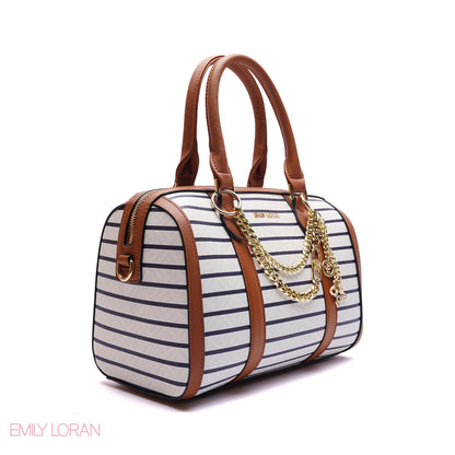 HANDBAG STRIPED DESIGN MIX COLOR -MEDIUM