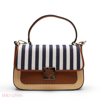 BROWN STRIPPED FLAP CROSSBAG (Copy)