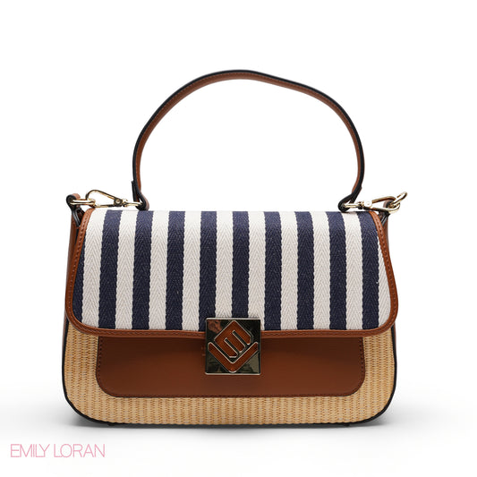 BROWN STRIPPED FLAP CROSSBAG (Copy)