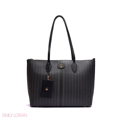 SHOULDER BAG WITH SIMPLE DESIGN LOGO - LARGE