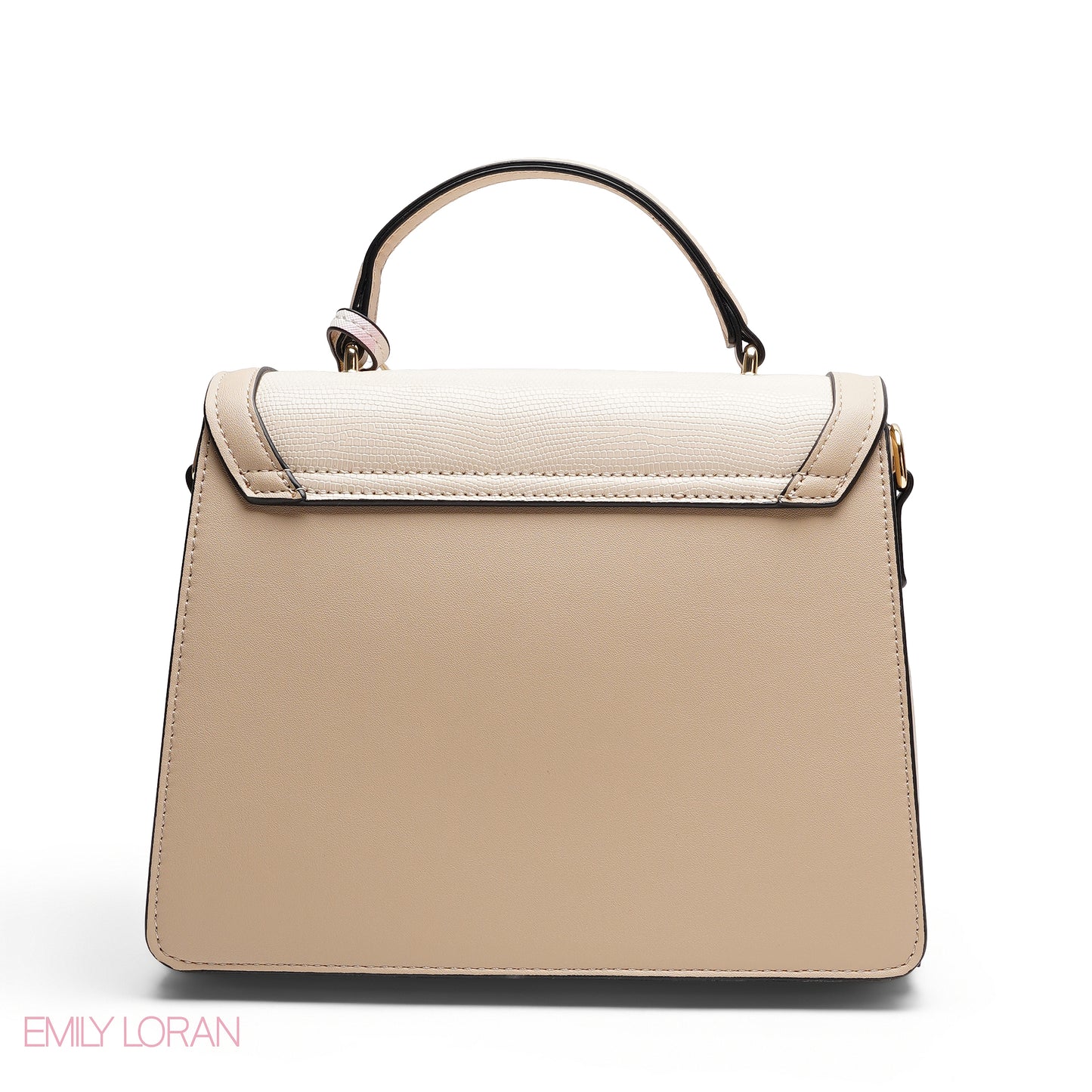 CHIC FLORAL FLAP SATCHEL WITH BUTTERFLY CHARM BAG