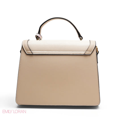 CHIC FLORAL FLAP SATCHEL WITH BUTTERFLY CHARM BAG