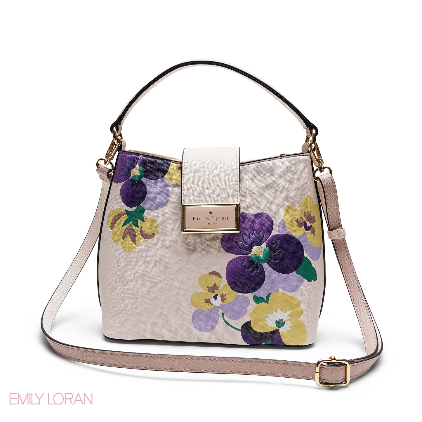 ELEGANT FLORAL PRINT SATCHEL BAG