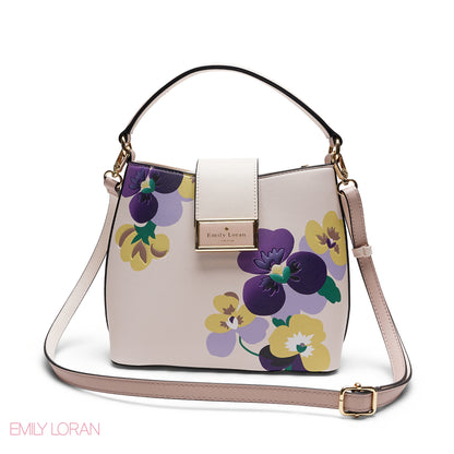 ELEGANT FLORAL PRINT SATCHEL BAG