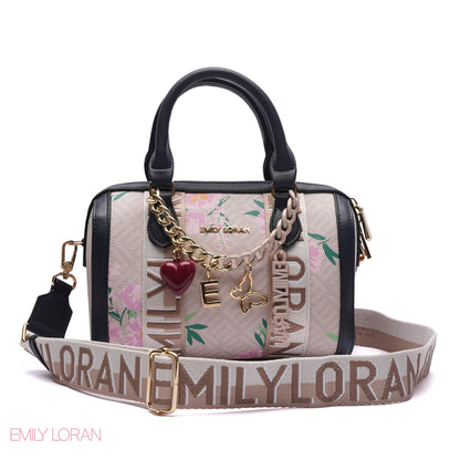 MONOGRAM BARREL BAG WITH CHARM CHAIN - SMALL