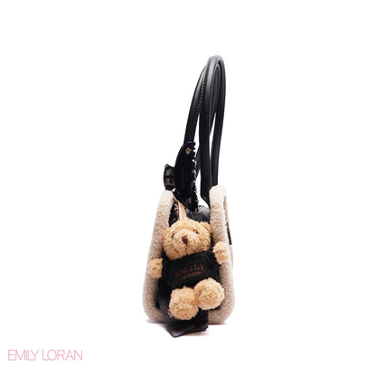 ELEGANT HANDBAG HREAT ENGRAVE WITH TEDDYBEAR CHARM - MEDIUM