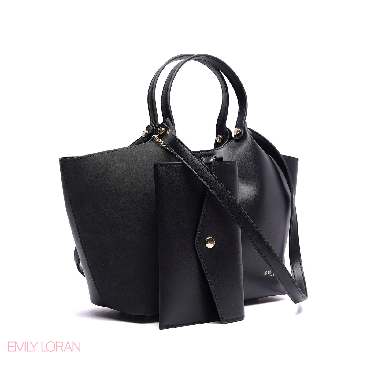 SHOULDER BAG PRACTICALITY LEATHER WITH SMALL WALLET AND CROSS BAG - LARGE
