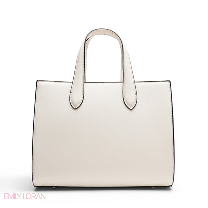 CHIC FLORAL PRINT TOTE WITH LOGO CHARM BAG