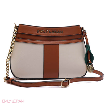 ELEGANT MULTI-TONE PANELLED CROSSBODY BAG