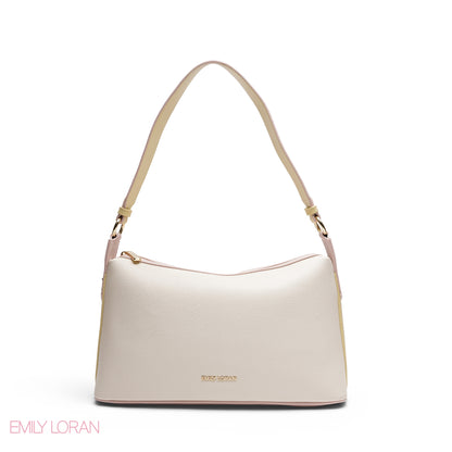 CHIC CURVED SHOULDER BAG WITH BRANDED STRAP BAG