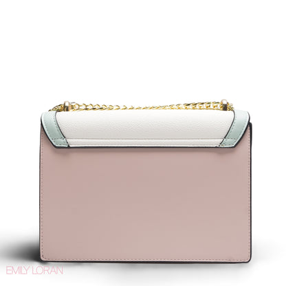 EMILY 3D FLORAL APPLIQUÉ CROSSBODY BAG - MINT & PINK