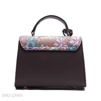 HANDBAG FLOWER PRINT WITH FLOWER CHAIN - SMALL