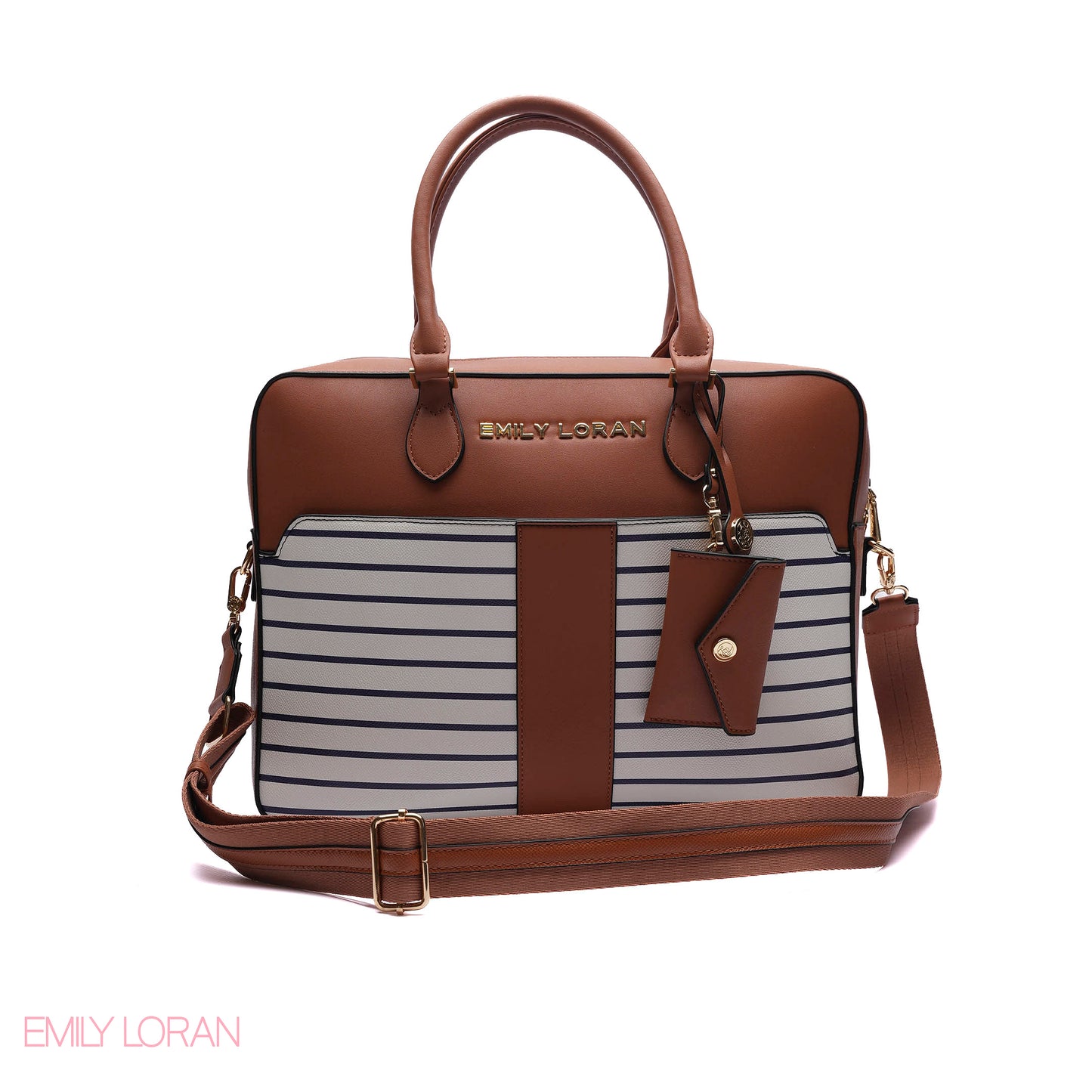 LAPTOP HANDBAG SNAKE PRINT WITH POUCH - LARGE