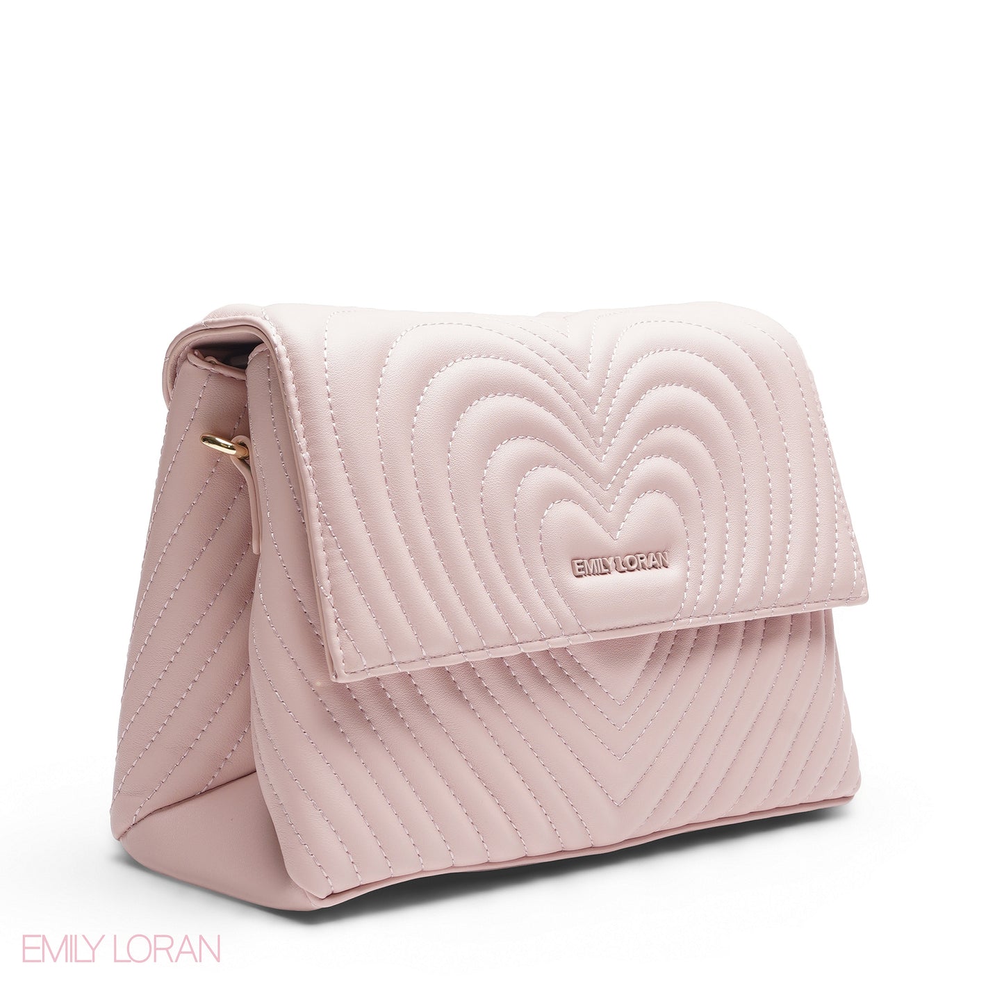 PINK EMILY EMBOSSED LOGO TRAPEZE BAG - MED