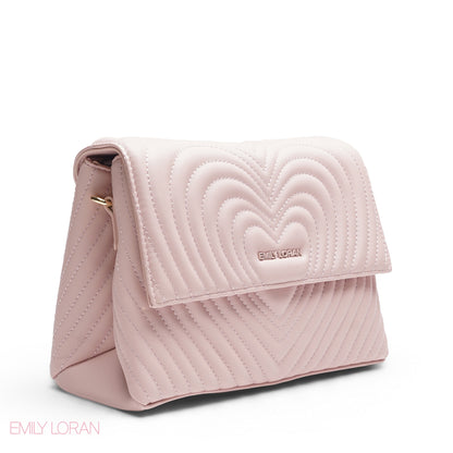 PINK EMILY EMBOSSED LOGO TRAPEZE BAG - MED