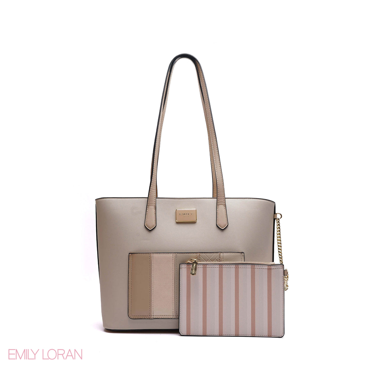 SHOULDERS BAG PLANE LEATHER WITH MEDIUM POUCH - MEDIUM