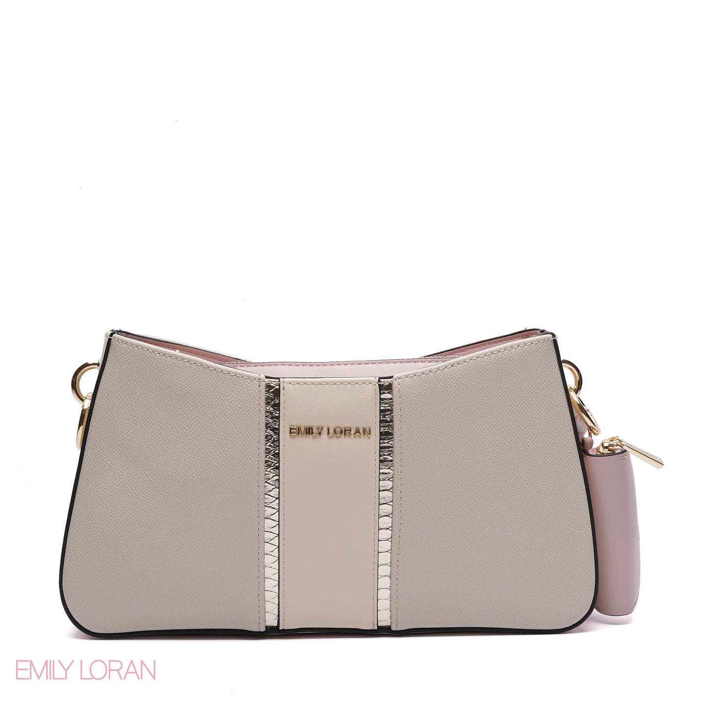 LEATHER PANELLED SHOULDER BAG