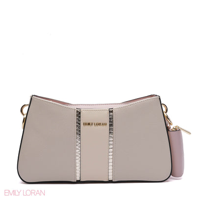LEATHER PANELLED SHOULDER BAG