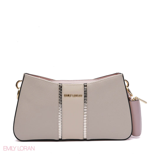 LEATHER PANELLED SHOULDER BAG