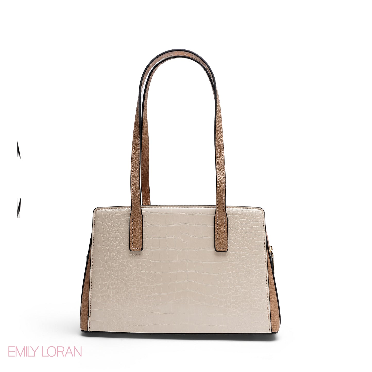 REFINED TOP HANDLE TOTE WITH EXOTIC CROC-EMBOSSED TEXTURE BAG