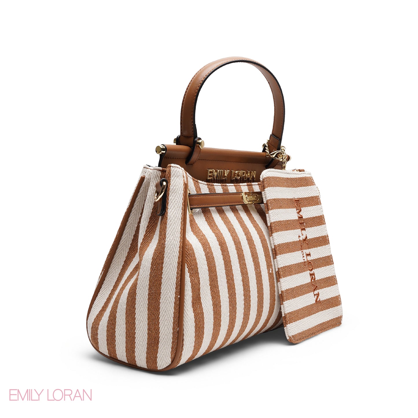 EMILY LORAN STRIPED CANVAS BAG