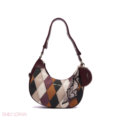 ELEGANT SHOULDER BAG SNAKE PRINT  WITH SMALL POUCH - SMALL