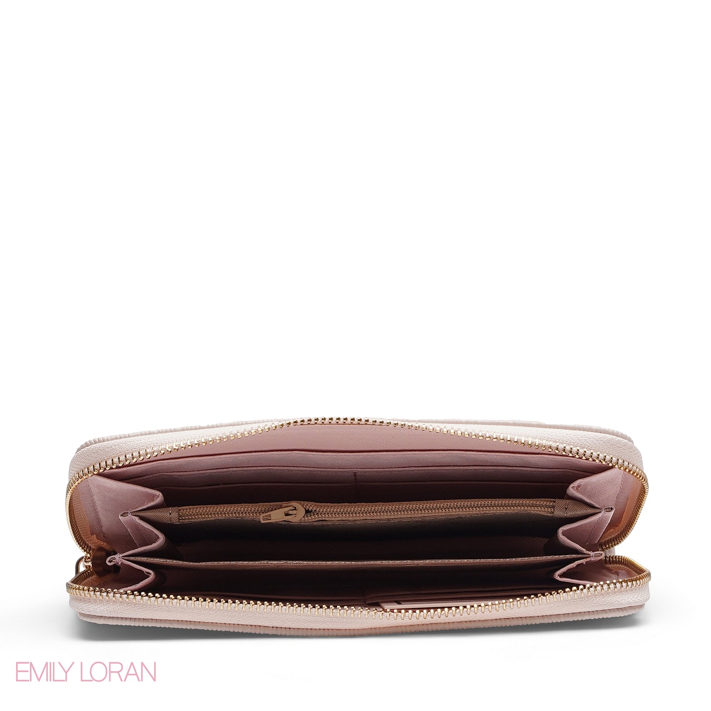 PINK QUILTED LOGO ZIP-AROUND WALLET