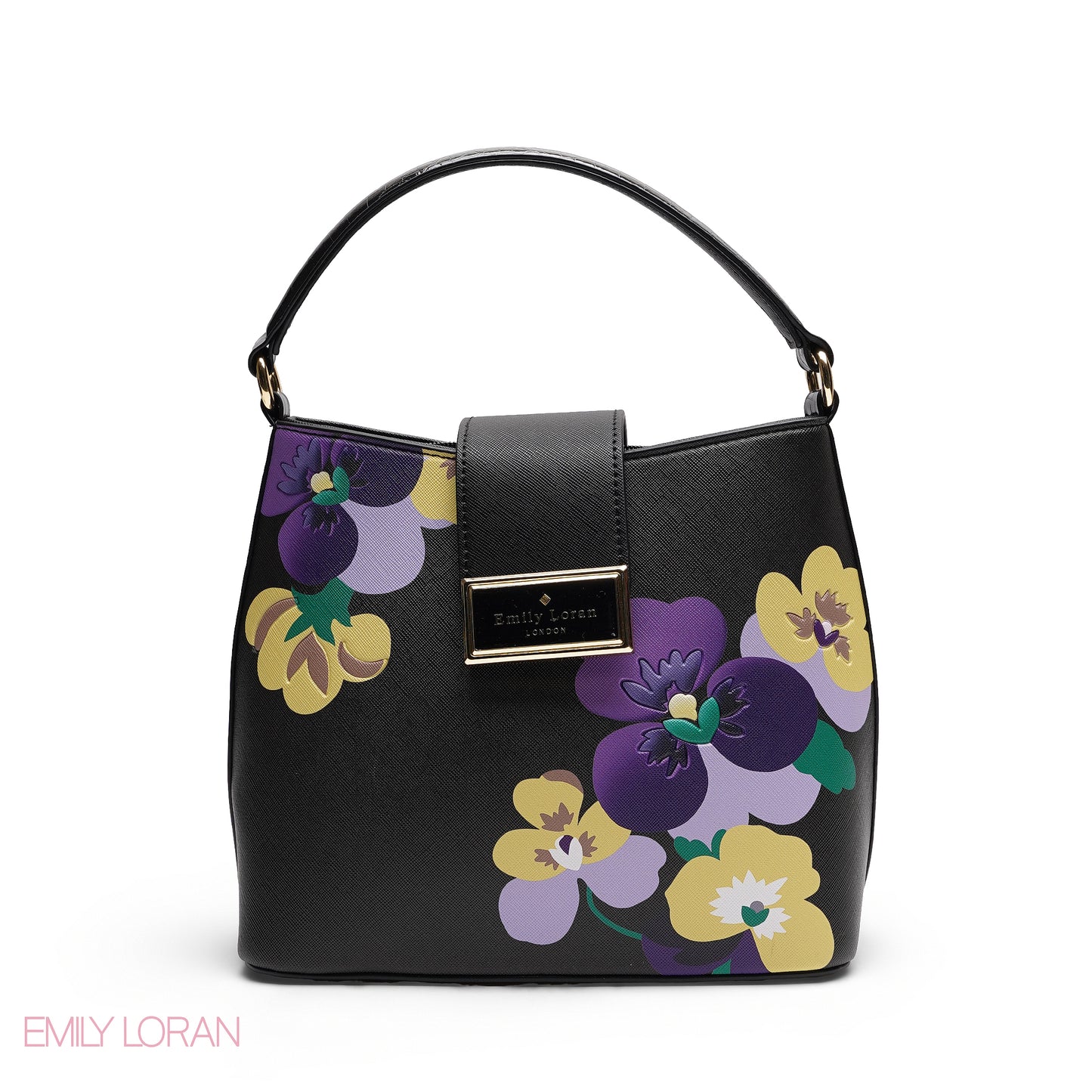 ELEGANT FLORAL PRINT SATCHEL BAG