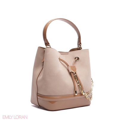 HANDBAG WITH SIMPLE LOCK DESIGNING WITH GOLD CHAIN - SMALL