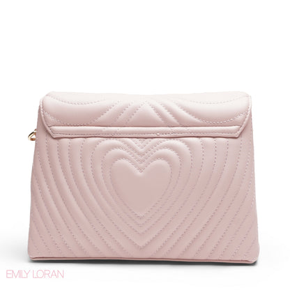 PINK EMILY EMBOSSED LOGO TRAPEZE BAG - MED