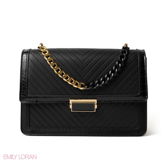 BLACK CROSS BAG WITH SIMPLE BUFF DETAIL - MED