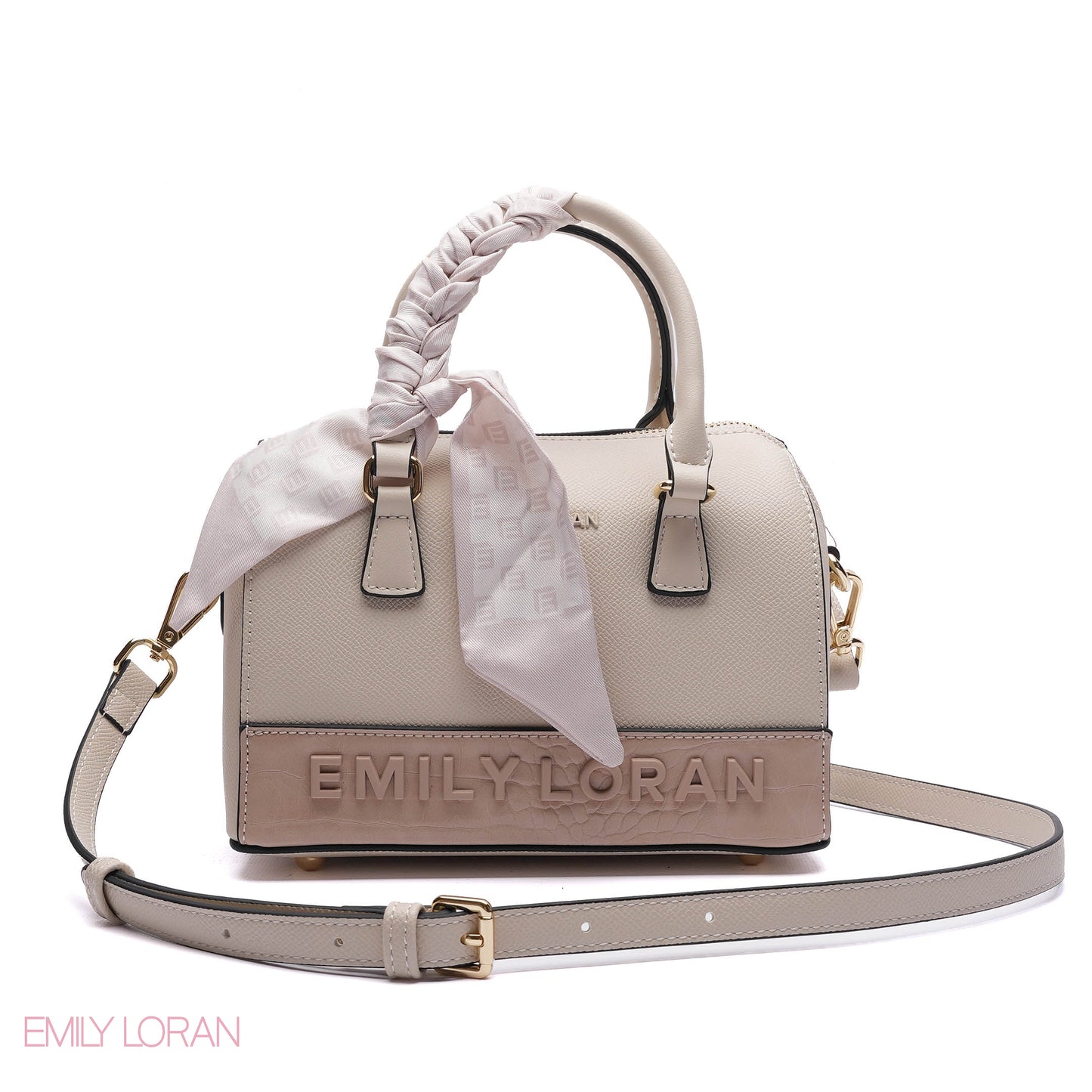 EMBOSSED LOGO SATCHEL BAG - SMALL