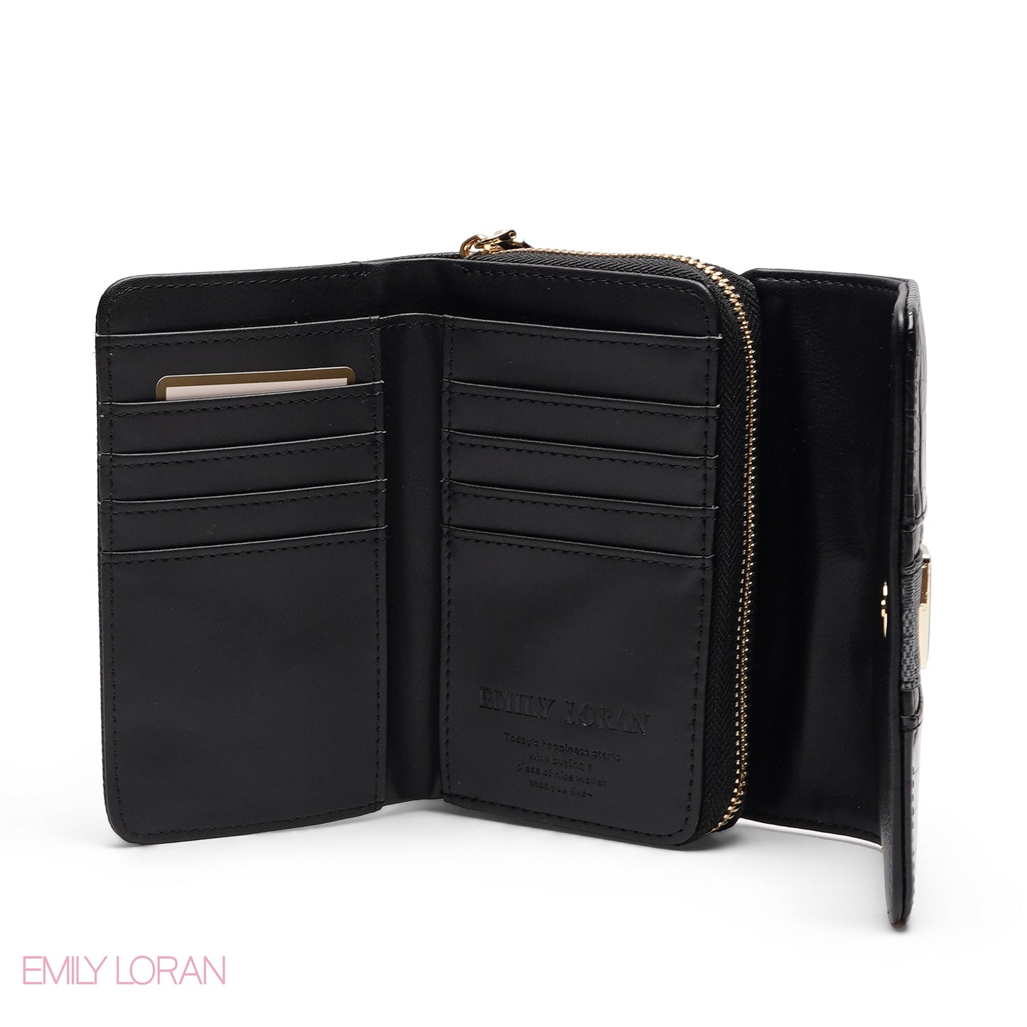 CONTRAST TRIM ZIP-AROUND BI-FOLD WALLET