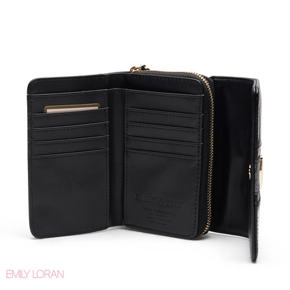 CONTRAST TRIM ZIP-AROUND BI-FOLD WALLET