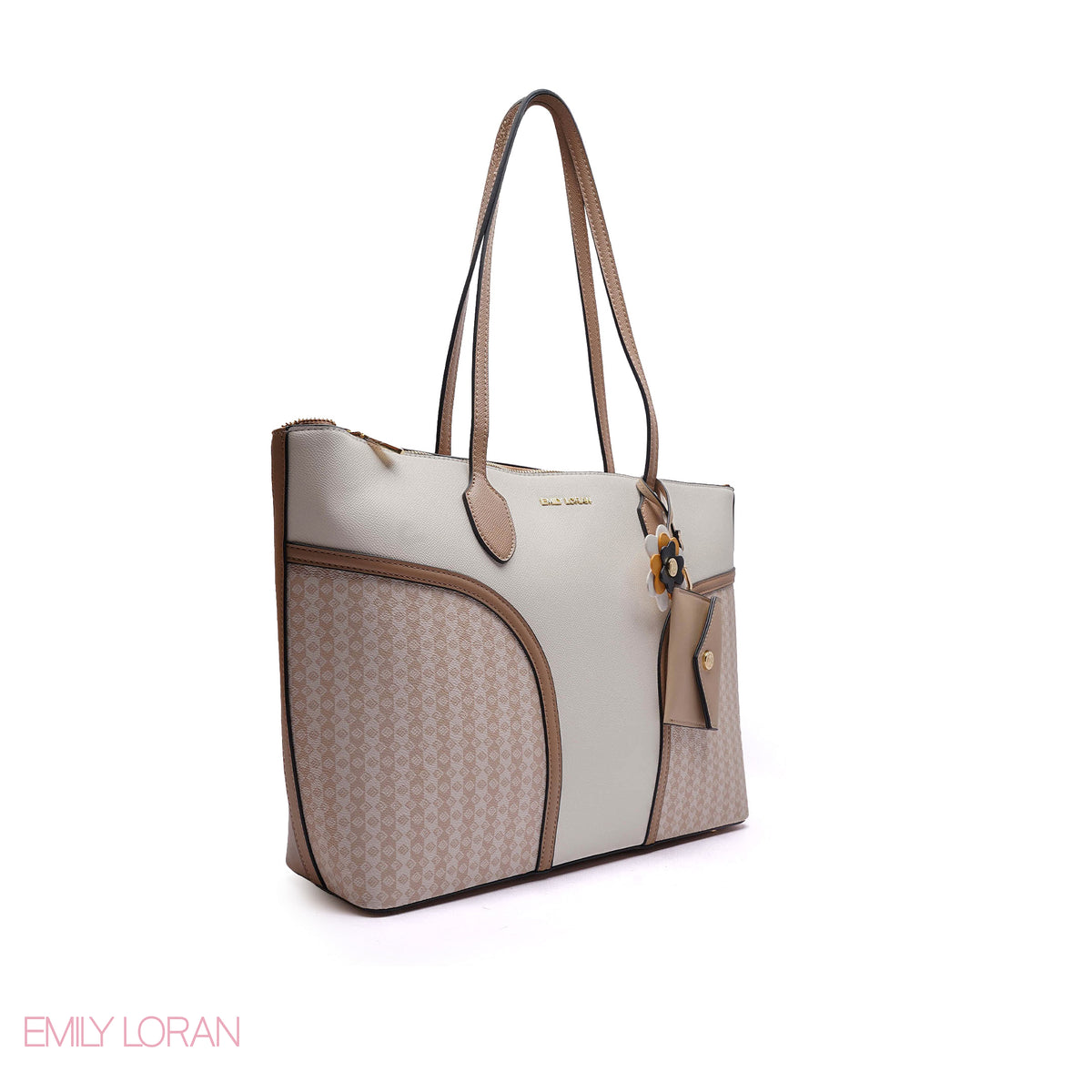 BEIGE SHOULDER-BAG WITH MINI POUCH - LARGE