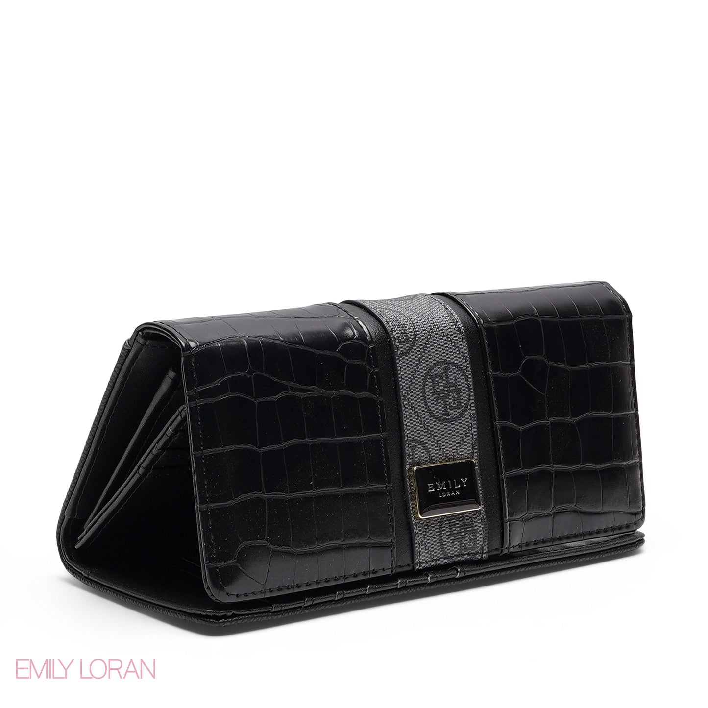 CROC EMBOSSED TRI-FOLD WALLET