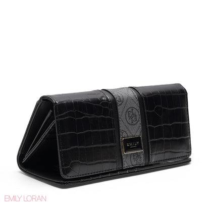 CROC EMBOSSED TRI-FOLD WALLET