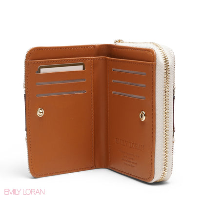 SNAKESKIN TRIM EMBOSSED ZIP-AROUND WALLET